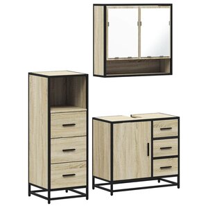 vidaXL Ensemble de meubles de salle de bain 3 Pièces chêne sonoma