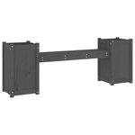 vidaXL Banc avec jardinières gris 180x36x63 cm bois massif de pin