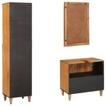 vidaXL Ensemble de mobilier de salle de bain avec tiroir 3 Pièces Marron