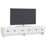 vidaXL Meuble TV Blanc brillant 147 x 34 5 x 30 cm Bois d'ingénierie