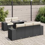 vidaXL Salon de jardin 6 Pièces avec coussins noir résine tressée