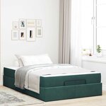 vidaXL Cadre de lit avec matelas Vert foncé 120 x 200 cm Velours