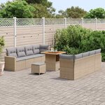 vidaXL Ensemble de canapé de jardin 12 Pièces Beige et Gris clair