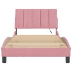 vidaXL Cadre de lit avec LED sans matelas Hanko rose 100x200 cm velours