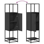 vidaXL Buffet haut noir 35 5x35x139 cm bois d'ingénierie et métal