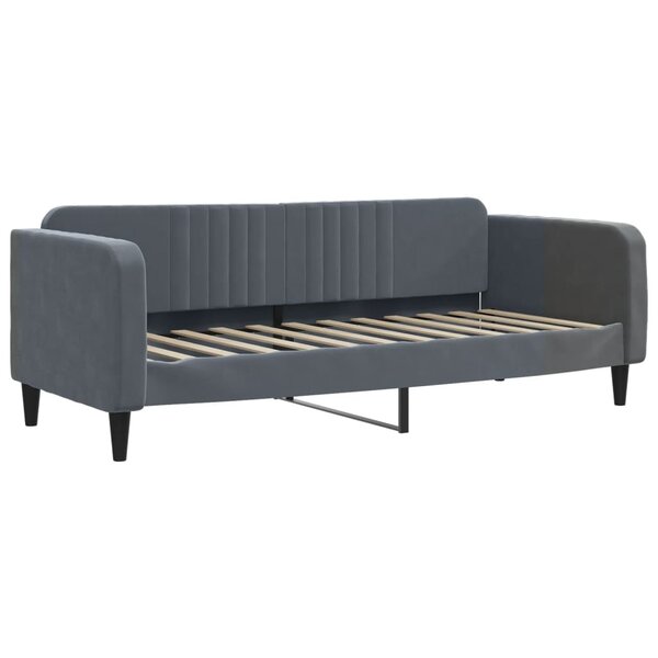 vidaXL Lit de repos gris foncé 90x190 cm velours