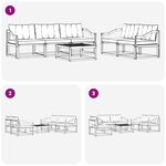 vidaXL Ensemble de canapés d'extérieur 6 pc Blanc et Beige