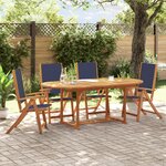 vidaXL Ensemble à manger de jardin 5Pièces bois d'acacia solide textilène