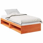 vidaXL Lit de jour avec matelas cire marron 90x190 cm bois pin massif