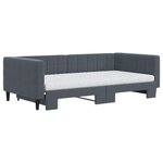 vidaXL Lit de jour et gigogne et matelas gris foncé 100x200 cm velours