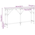 vidaXL Table console Chêne noir 140 x 23 x 75 cm