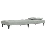 vidaXL Canapé-lit à 2 places avec repose-pied gris clair velours