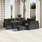 vidaXL Ensemble de canapé de jardin 13 Pièces Noir Poly rotin
