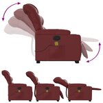 vidaXL Fauteuil inclinable de massage Rouge bordeaux Similicuir