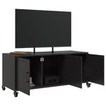 vidaXL Meuble TV noir 100 5x39x43 5 cm acier