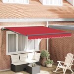 vidaXL Auvent Rétractable Rouge 300 x 250 cm Tissu et Aluminium