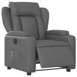 vidaXL Fauteuil inclinable électrique Gris Similicuir