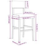 vidaXL Chaises de bar lot de 2 bois massif d'hévéa et similicuir
