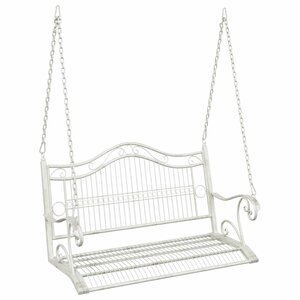 vidaXL Banc Balançoire Acier 115 x 61 x 63 cm Blanc antique