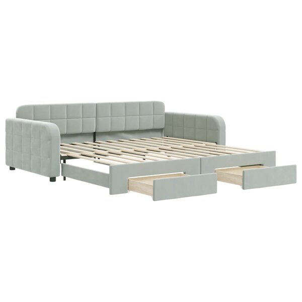 vidaXL Lit de jour avec gigogne et tiroirs sans matelas 100x200 cm