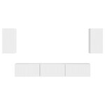 vidaXL Ensemble meuble TV 5 Pièces Blanc brillant Bois d'ingénierie