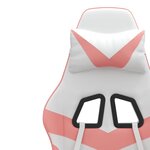 vidaXL Chaise de jeu pivotante et repose-pied Blanc et rose Similicuir