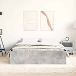 vidaXL Cadre de lit sans matelas gris béton 150x200 cm