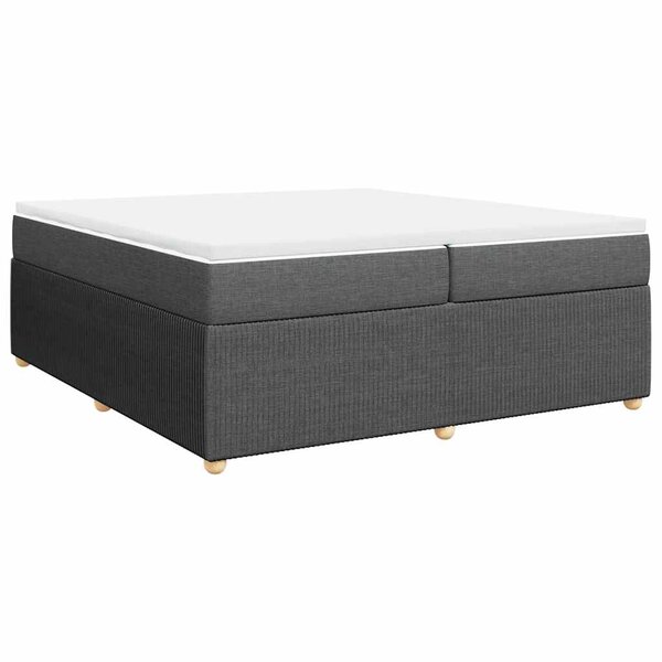 vidaXL Sommier à lattes de lit avec matelas Gris foncé 200x200cm Tissu