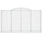 vidaXL Paniers à gabions arqués 4 Pièces 300x50x160/180 cm fer galvanisé