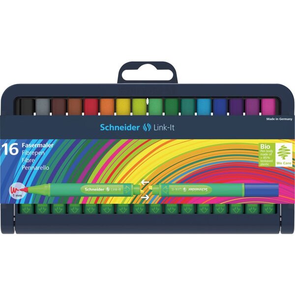Stylo Fibre Link-It 1 0 assorti Étui chevalet box 16 SCHNEIDER