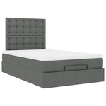 vidaXL Cadre de lit ottoman avec matelas gris foncé 120x190 cm tissu