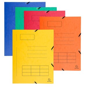 Chemise À Élastique Imprimée 3 Rabats Carte Lustrée 355gm2 - A4 - Couleurs Assorties - Exacompta