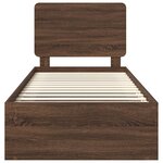 vidaXL Cadre de lit Chêne brun 75 x 190 cm Bois de pin massif