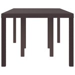 vidaXL Table de jardin pour repas Marron 200 x 100 x 73 cm polyrotin