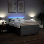 vidaXL Sommier à lattes de lit avec matelas Gris clair 140x190cm Tissu
