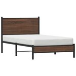 vidaXL Cadre de lit en métal avec tête de lit chêne marron 100x200 cm