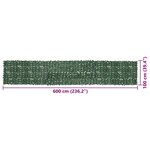 vidaXL Écran de balcon avec feuilles vert foncé 600x100 cm