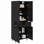 vidaXL Haut Armoire 2 Pièces Chêne noir Bois Aggloméré et Verre
