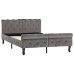 vidaXL Cadre de lit Gris Velours 120 x 200 cm