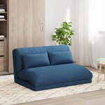 vidaXL Fauteuil de sol ajustable Bleu Tissu