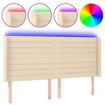 vidaXL Tête de lit à LED Crème 183x16x118/128 cm Tissu