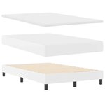 vidaXL Lit à ressorts avec matelas blanc  petit double  simili cuir.