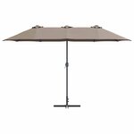 vidaXL Parasol de jardin Taupe 370 x 197 x 239 cm