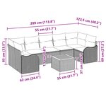 vidaXL Ensemble de canapé de jardin avec coussin 8 Pièces Gris polyrotin