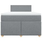 vidaXL Sommier à lattes de lit avec matelas Gris clair 120x200cm Tissu