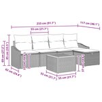 vidaXL Ensemble de canapé de jardin avec coussin 6 Pièces Gris Poly rotin