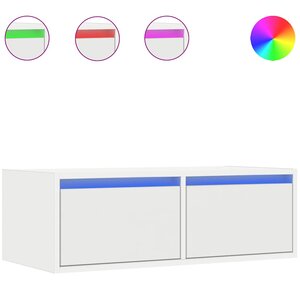 vidaXL Meuble TV avec lumières LED blanc 75x35 5x25 cm