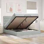 VidaXL Cadre de lit ottoman et matelas gris clair 160x200cm velours
