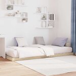 vidaXL Cadre de lit surélevé Sonoma 76 5 x 200 cm Bois d'ingénierie