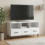 vidaXL Meuble TV Blanc 102 x 34 5 x 50 cm Bois d'ingénierie